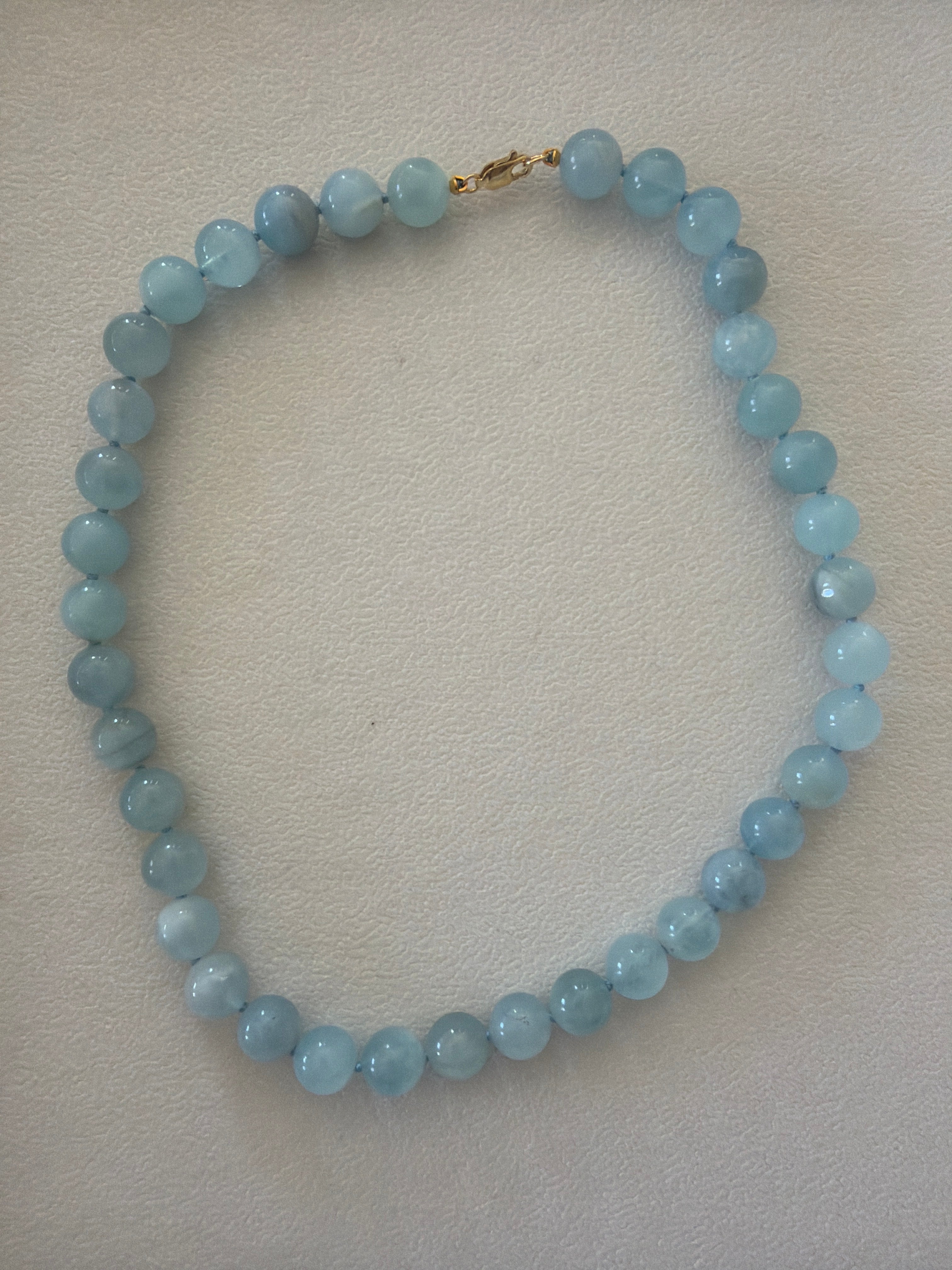 Large Round Aquamarine Necklace