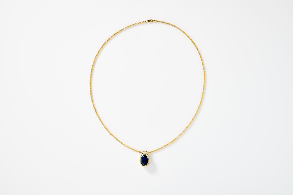 London Blue Topaz Bezel Necklace