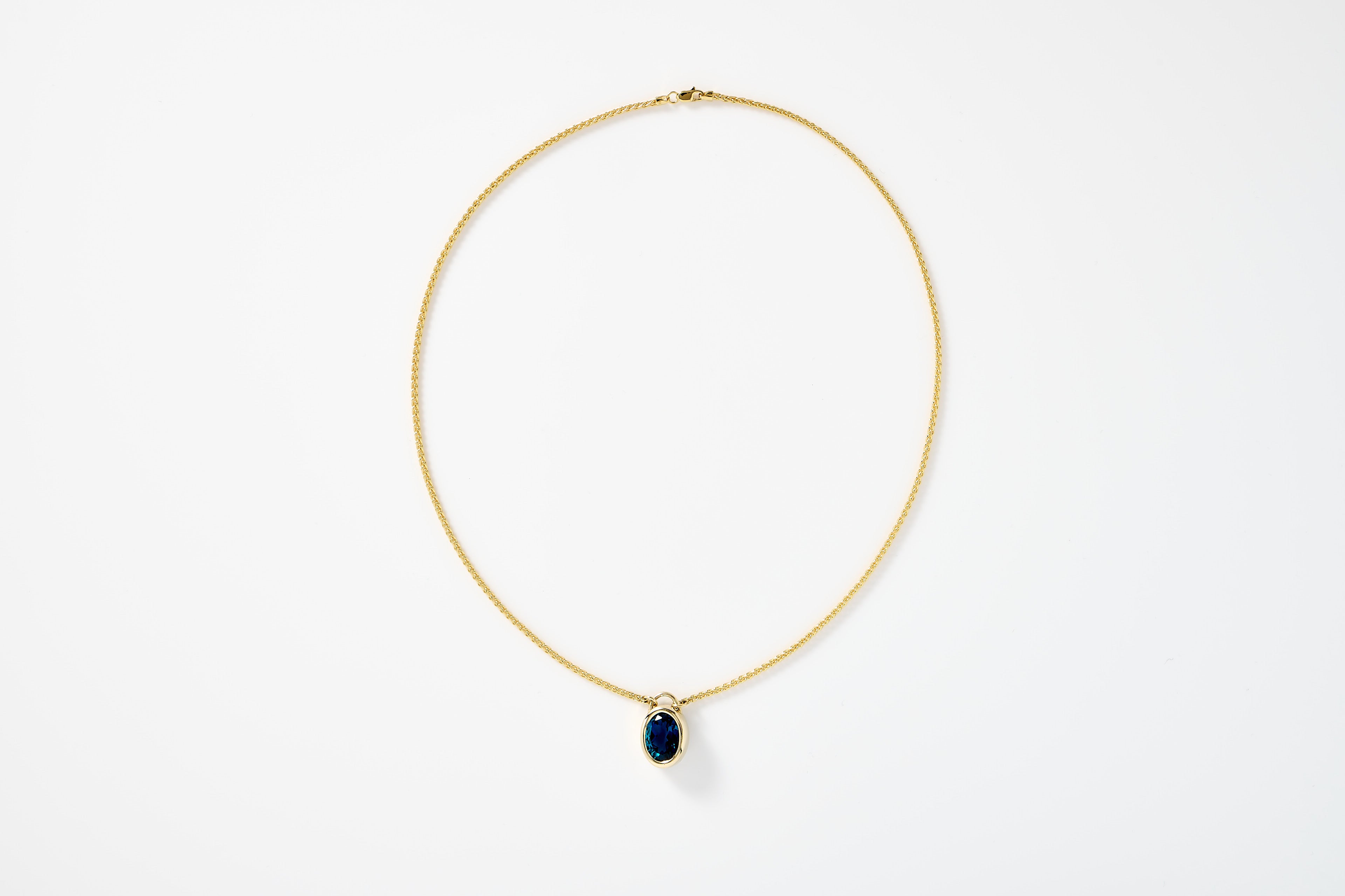 London Blue Topaz Bezel Necklace