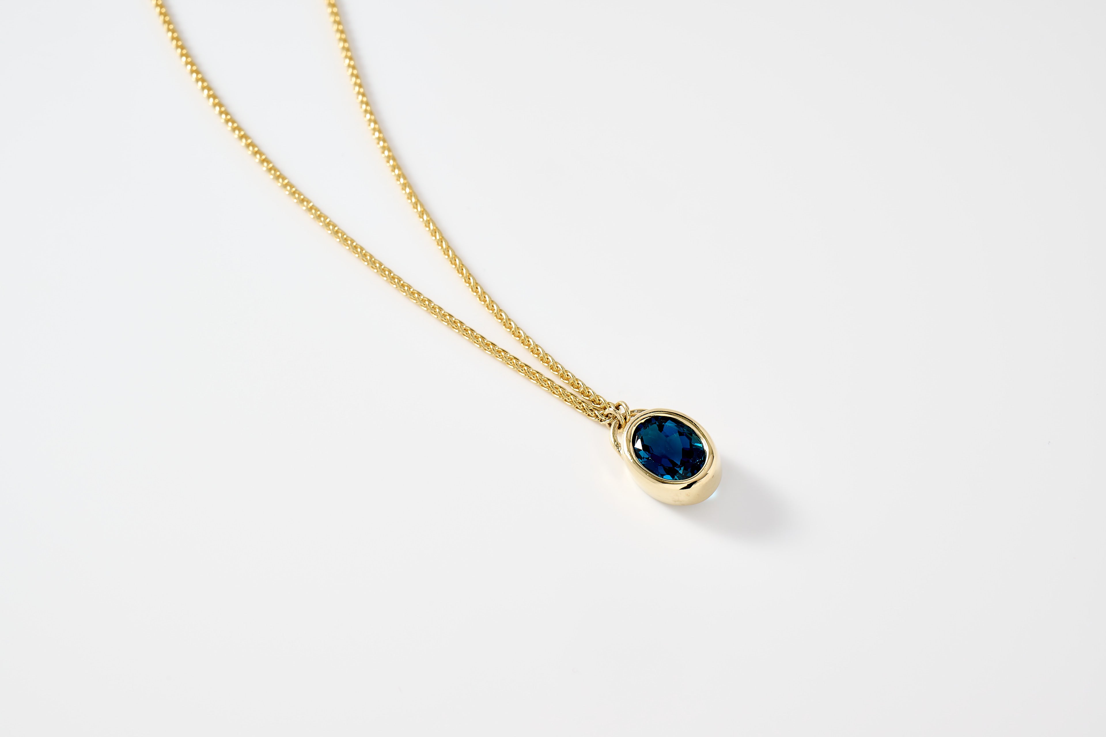 London Blue Topaz Bezel Necklace