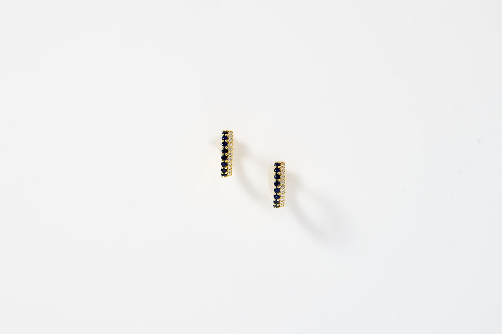 Sapphire and Diamond Huggie Earrings
