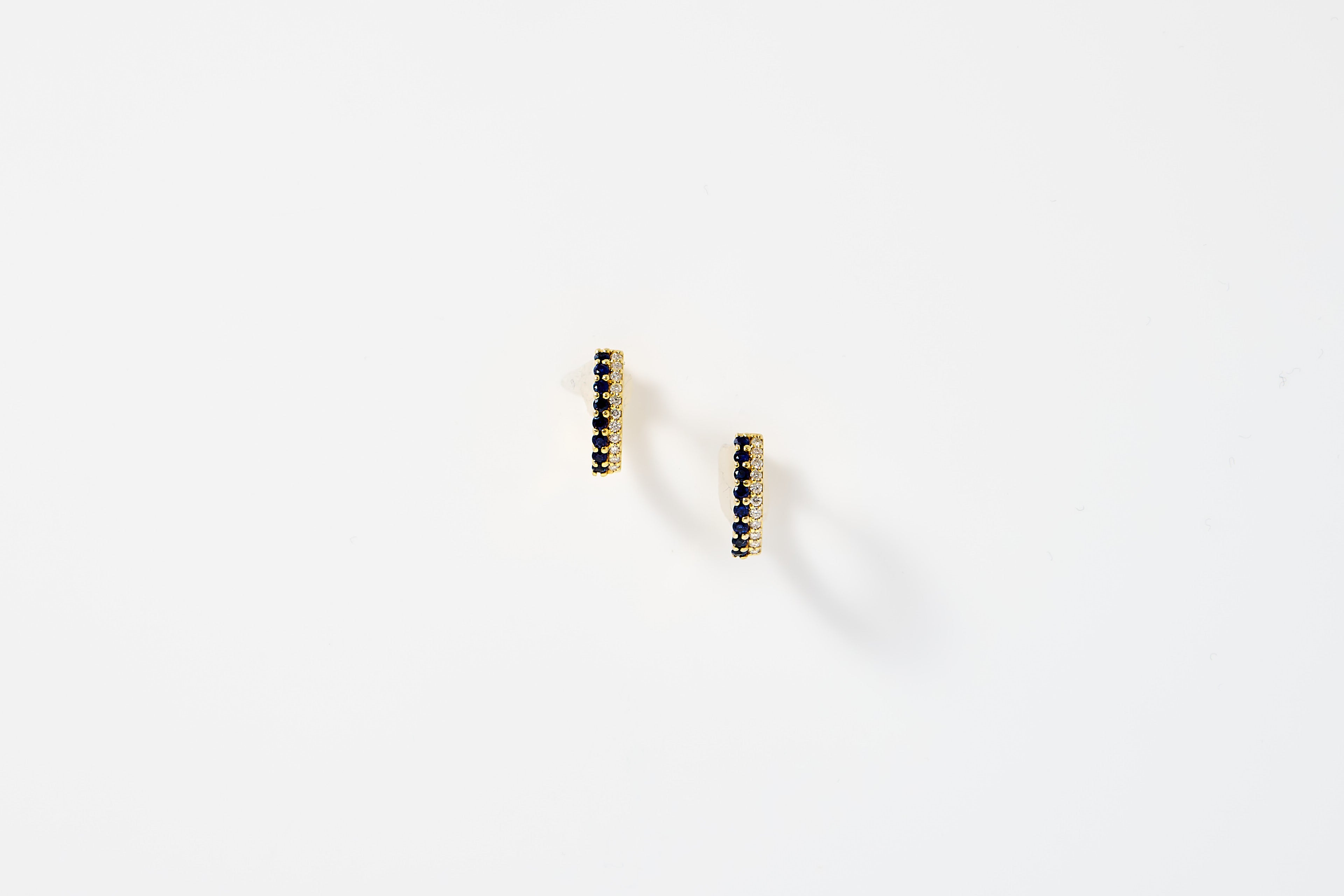 Sapphire and Diamond Huggie Earrings