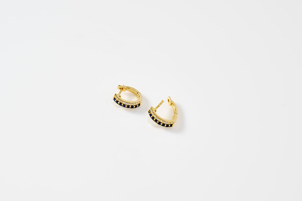 Sapphire and Diamond Huggie Earrings