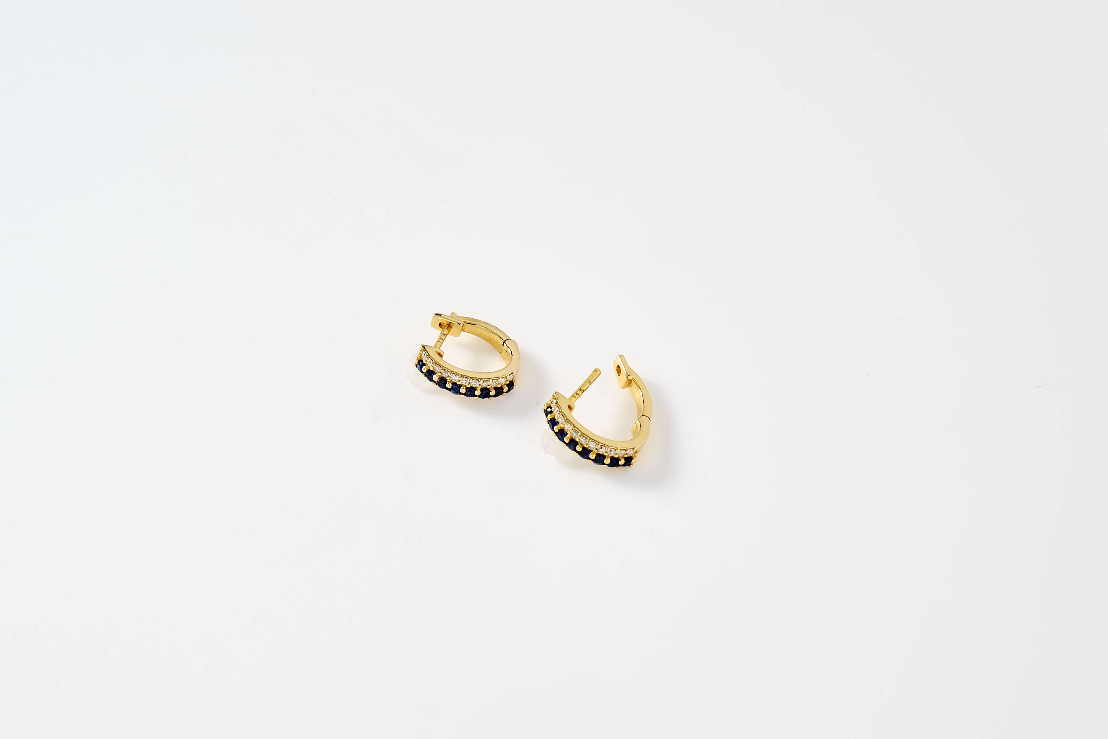 Sapphire and Diamond Huggie Earrings