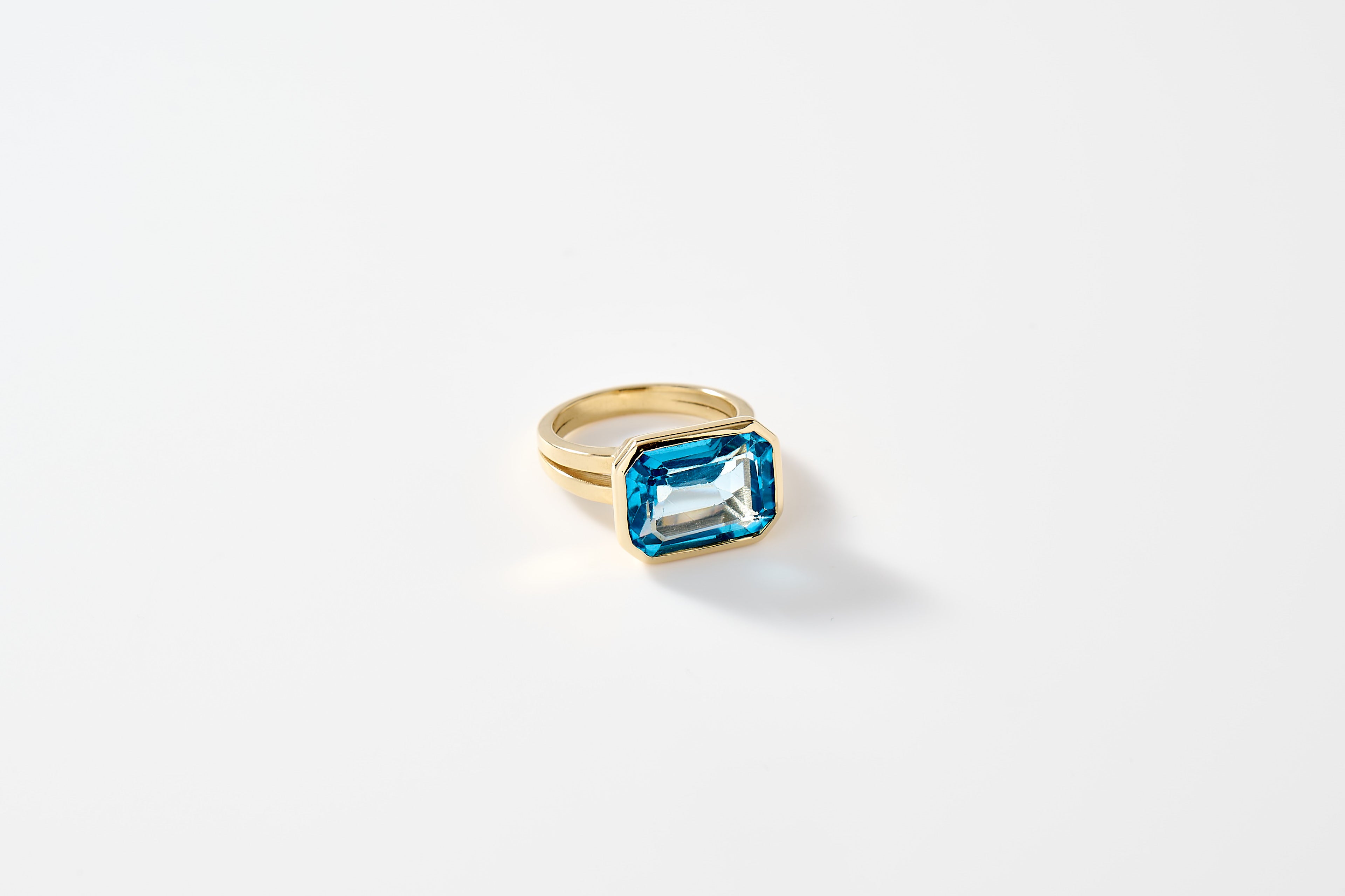 Blue Topaz Bezel Ring