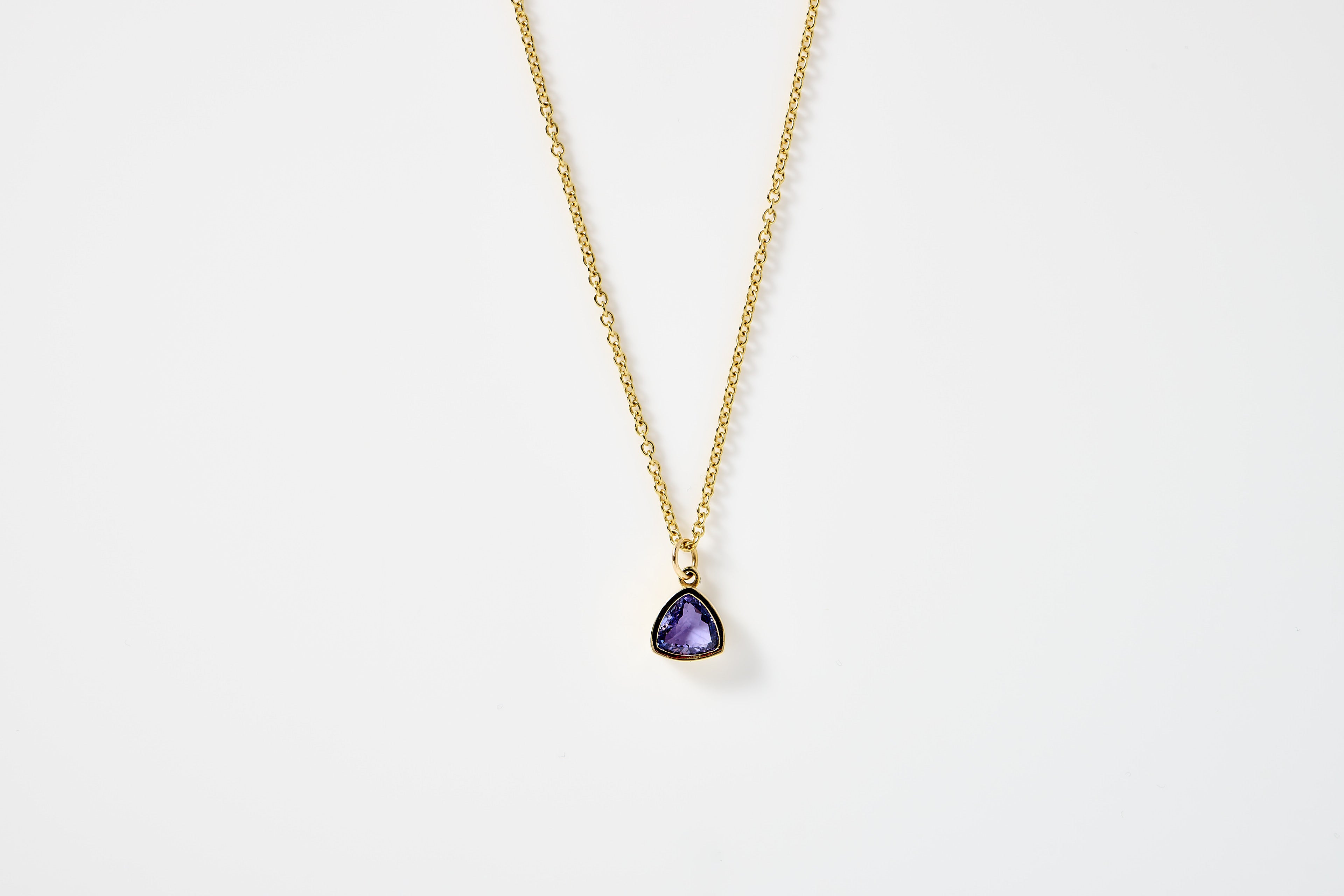 Tanzanite Drop Charm Necklace