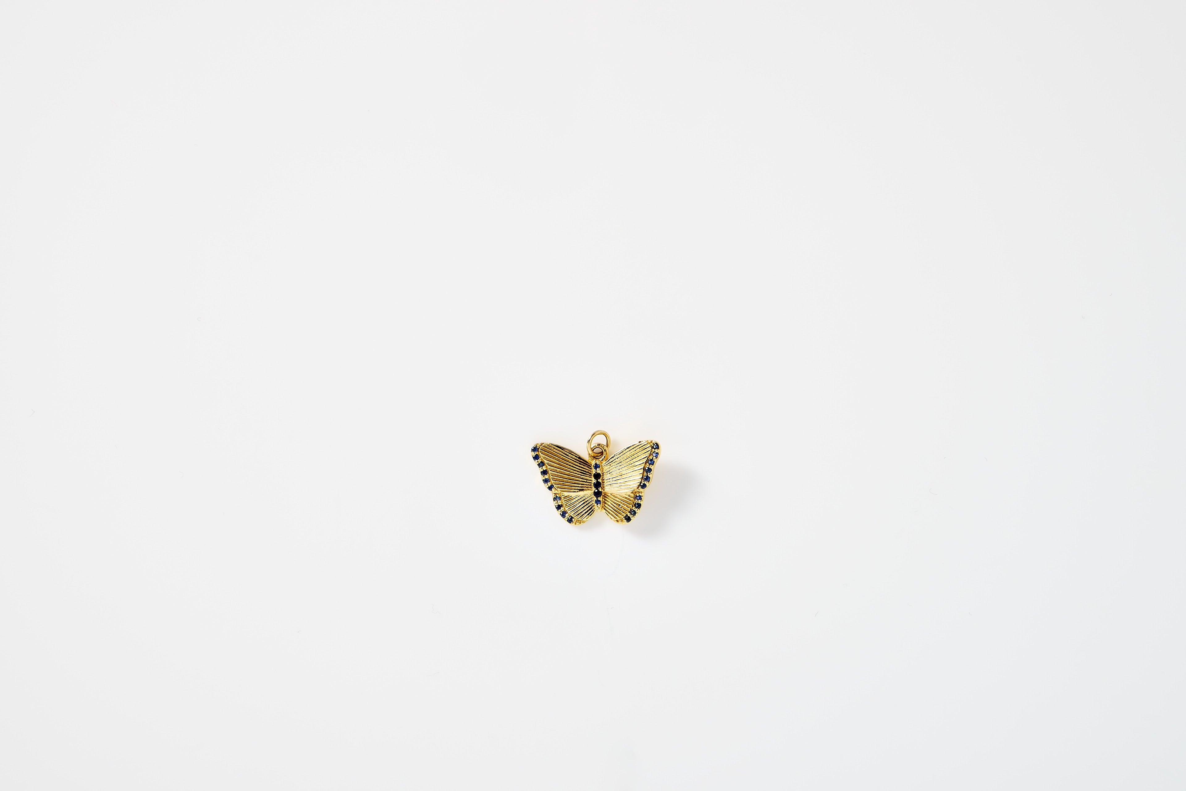 Blue Sapphire Butterfly Charm Necklace