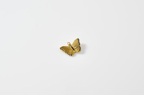 Blue Sapphire Butterfly Charm Necklace