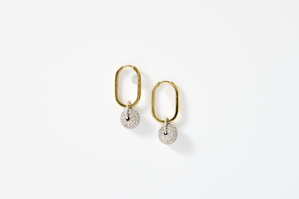 Diamond Donut Drop Earrings