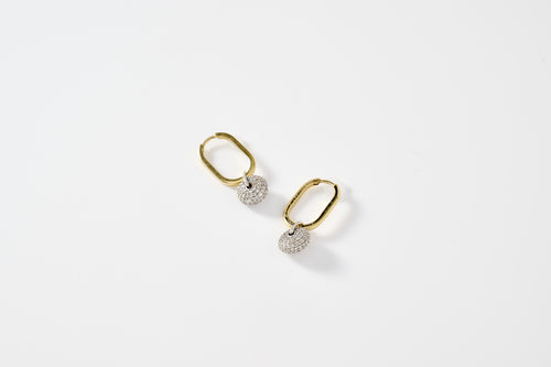 Diamond Donut Drop Earrings