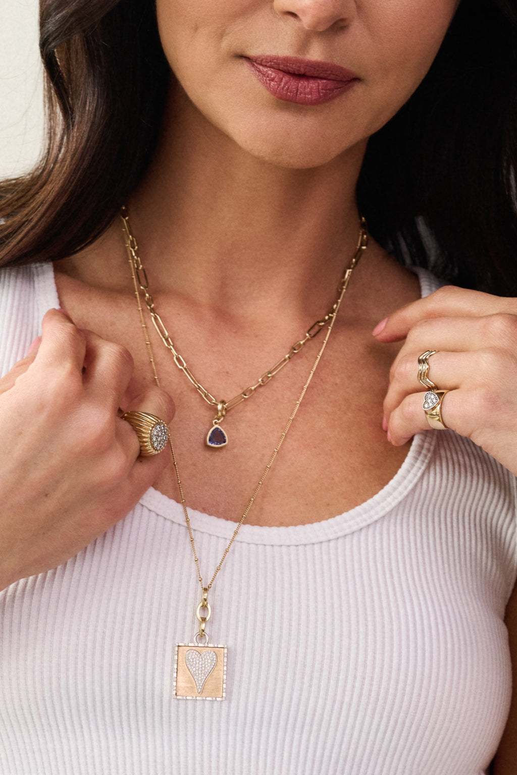 Tanzanite Drop Charm Necklace