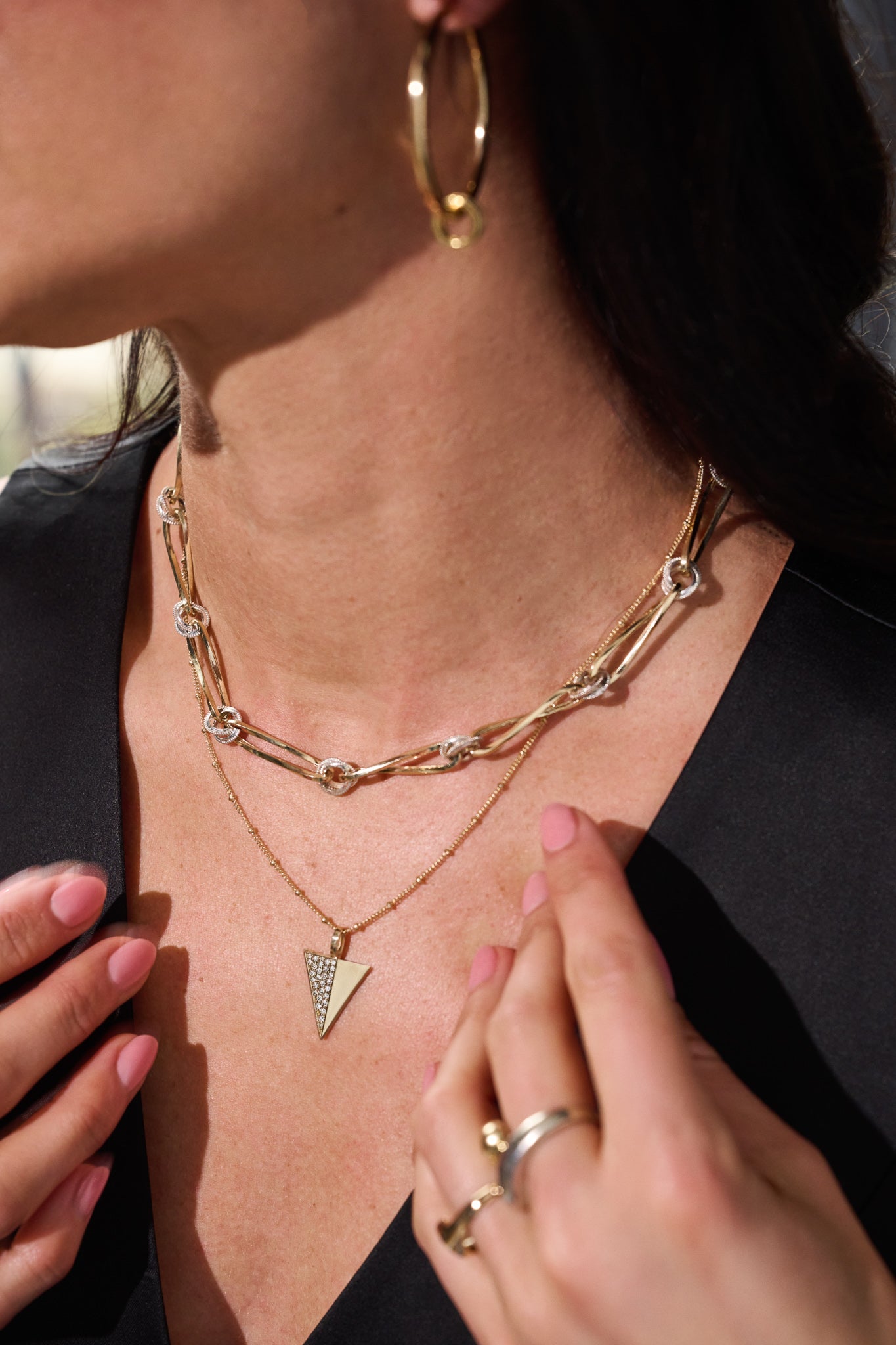 Triangle Diamond Pavé Medallion