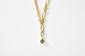 Green Tourmaline Circle Charm Necklace