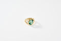 Green Tourmaline Pear Ring