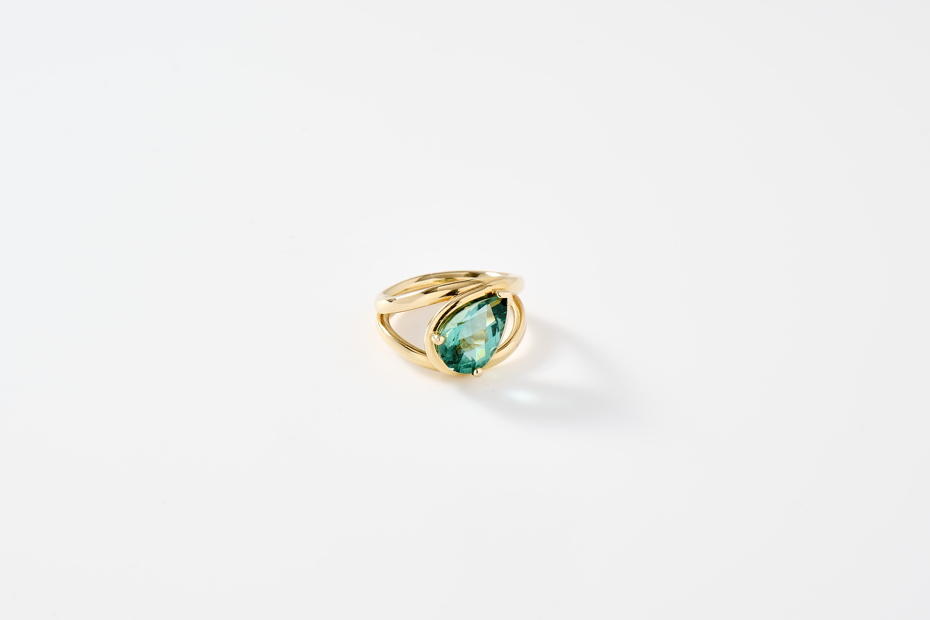 Green Tourmaline Pear Ring