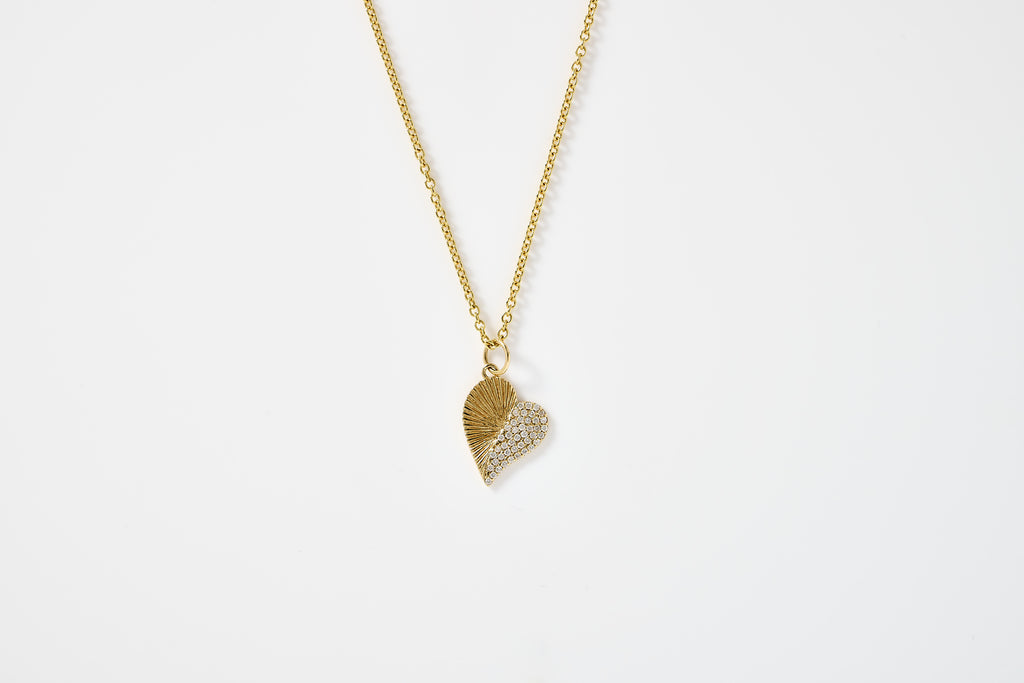 Diamond Heart Charm Necklace