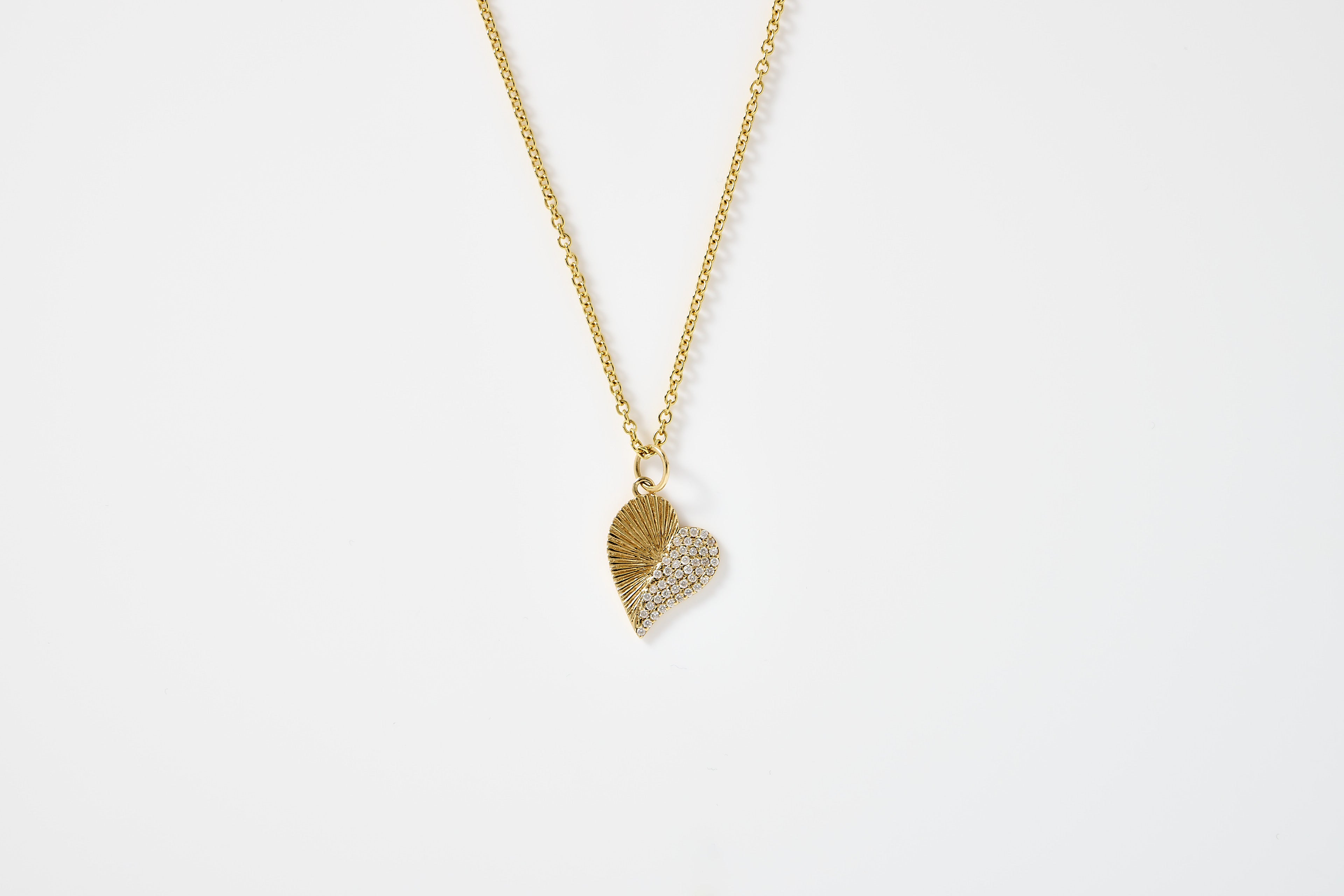 Diamond Heart Charm Necklace
