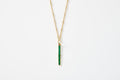 Emerald Bar Charm Necklace