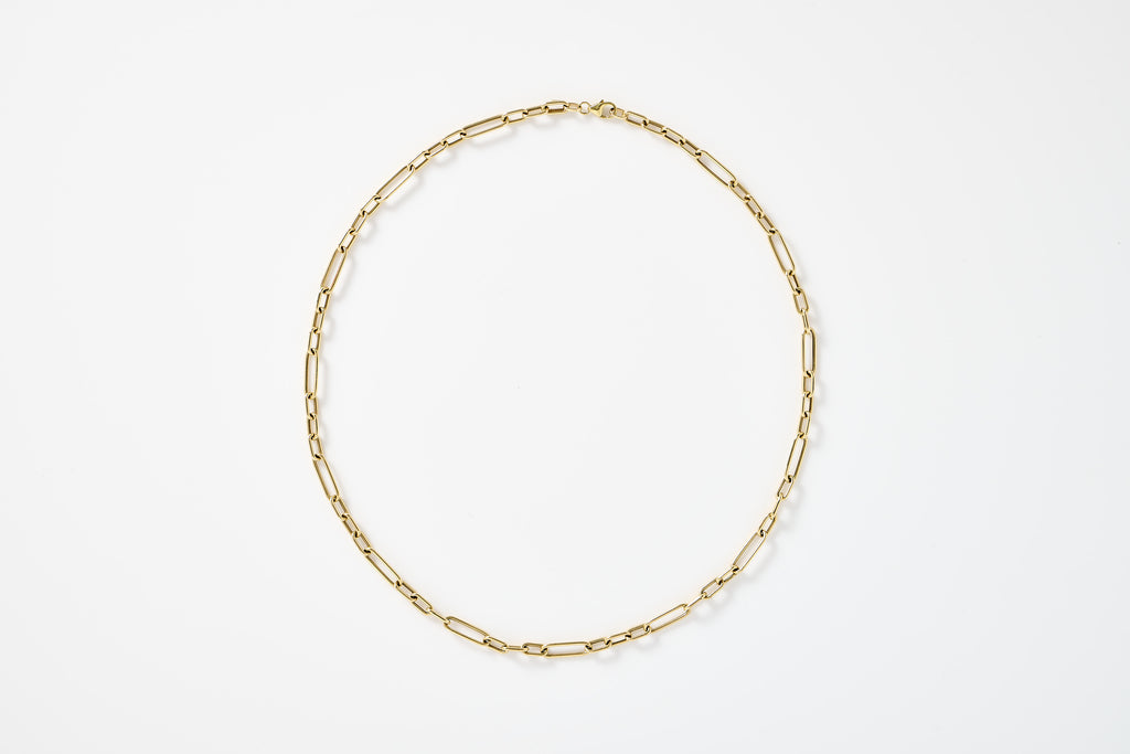 Small Mixed Link Paperclip Chain