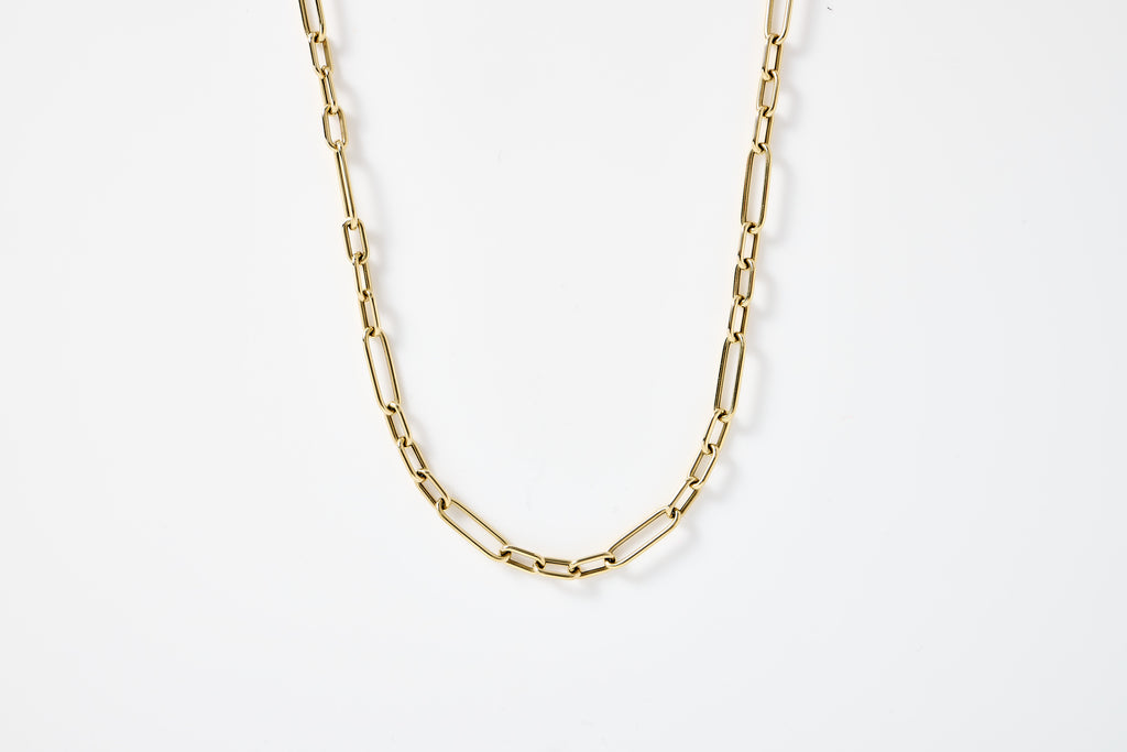 Small Mixed Link Paperclip Chain