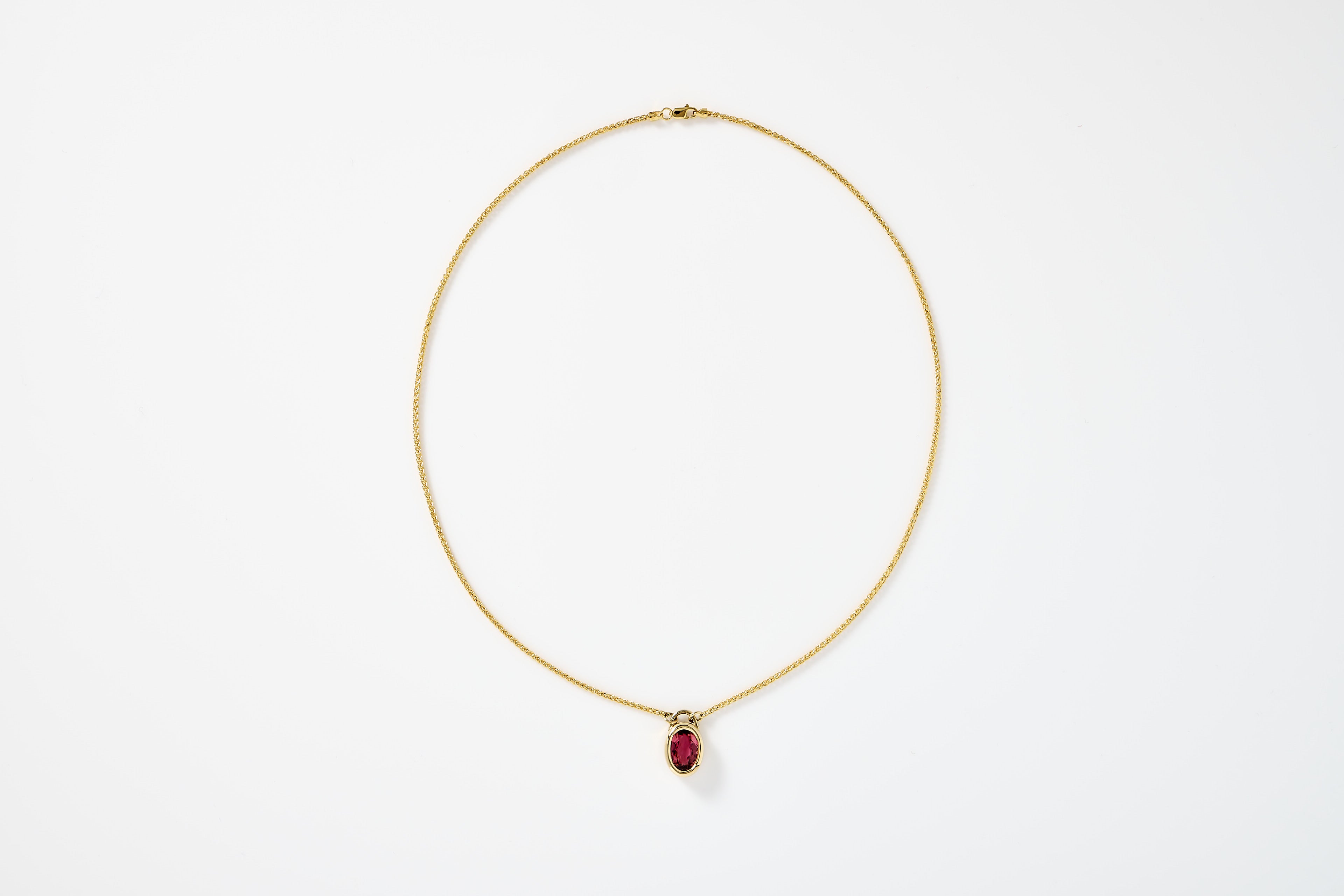 Pink Tourmaline Bezel Necklace