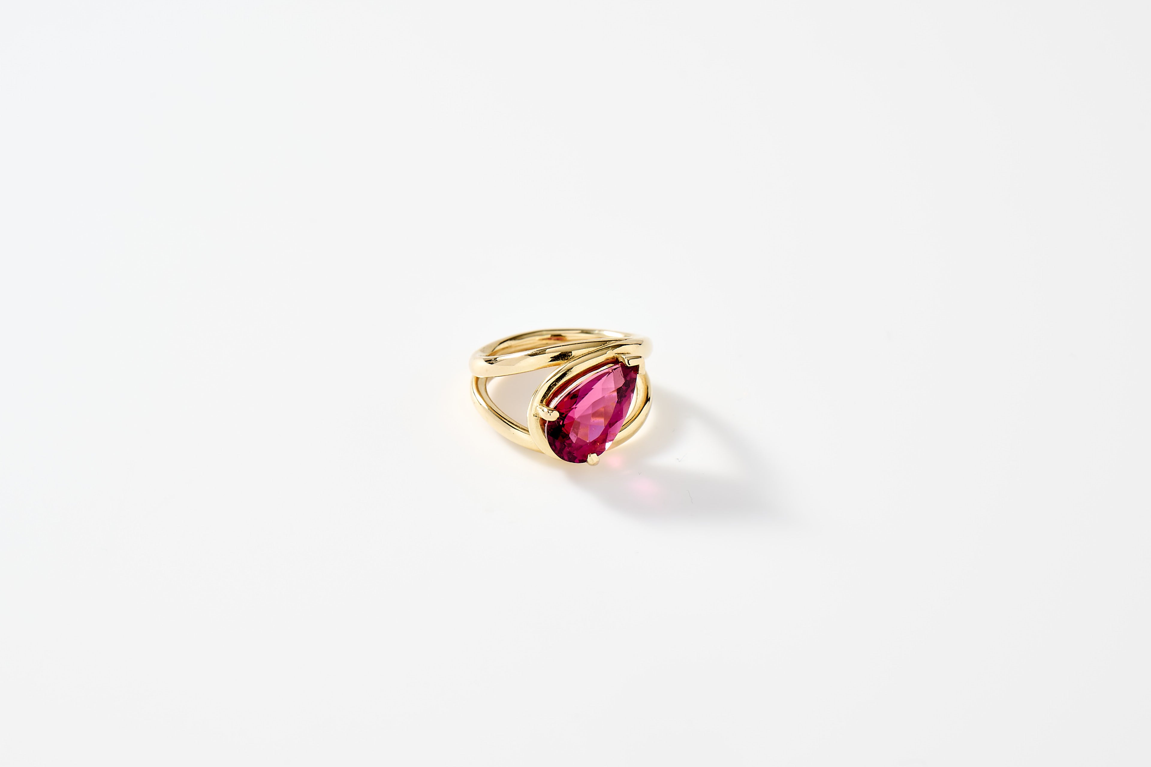 Pink Tourmaline Pear Ring