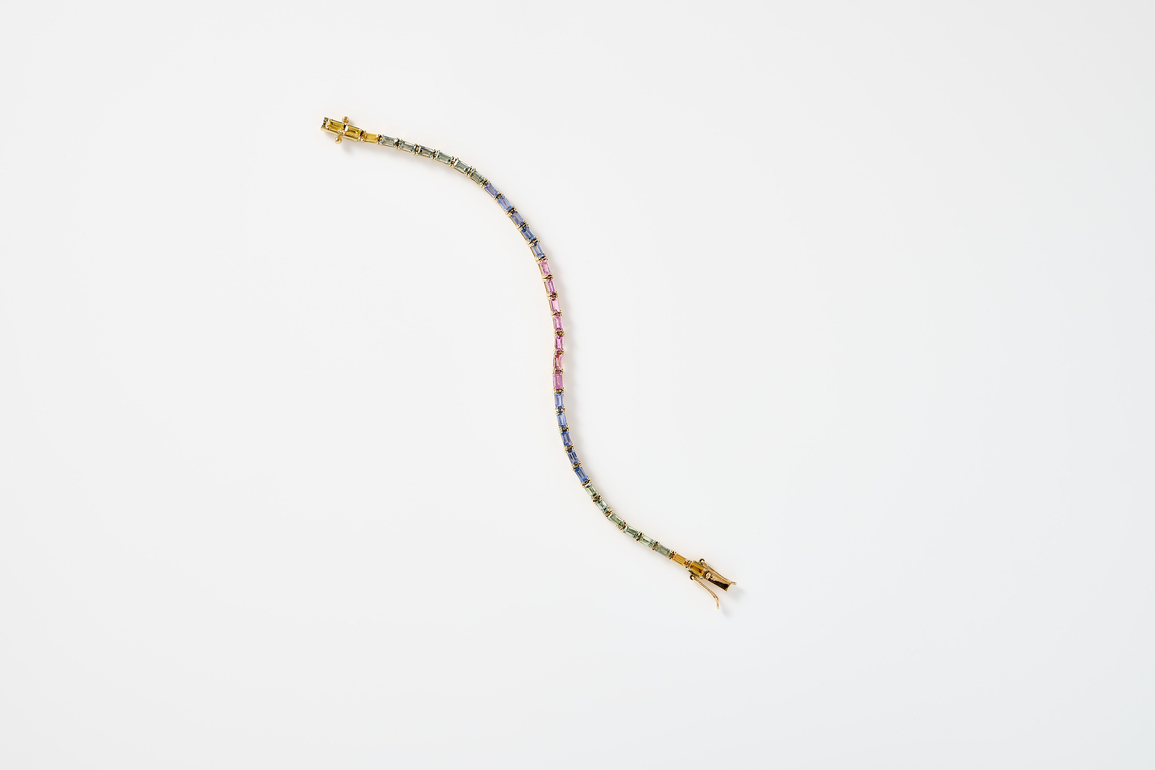 Multi Sapphire Baguette Tennis Bracelet