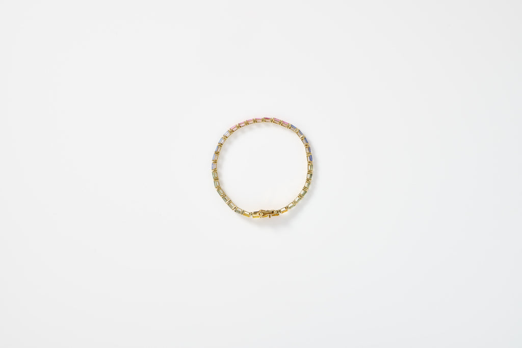 Multi Sapphire Baguette Tennis Bracelet