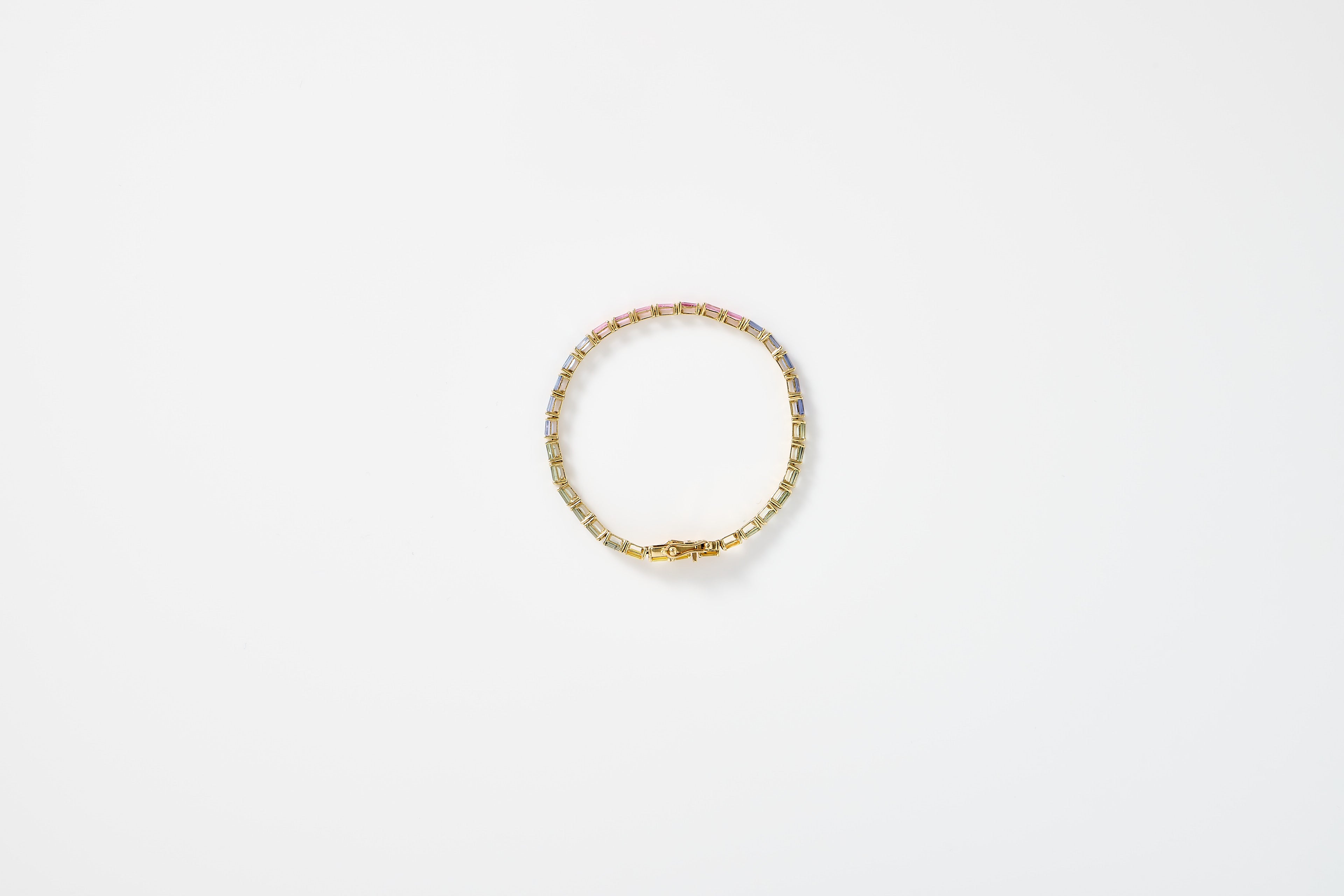 Multi Sapphire Baguette Tennis Bracelet
